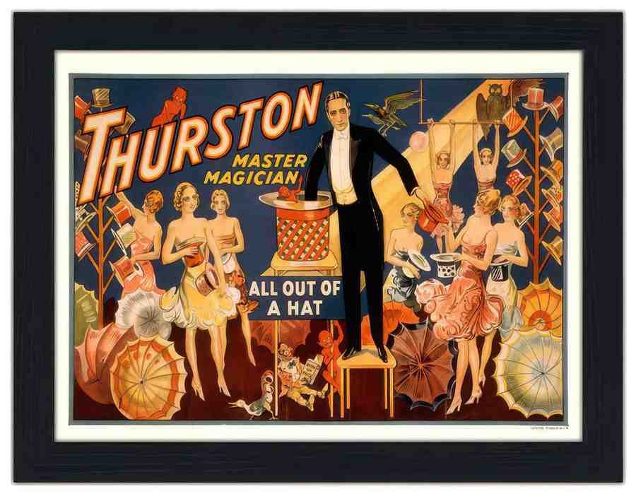 104K thurston out of a hat vintage magic poster 1 Vintage Advert A4 Photo Print