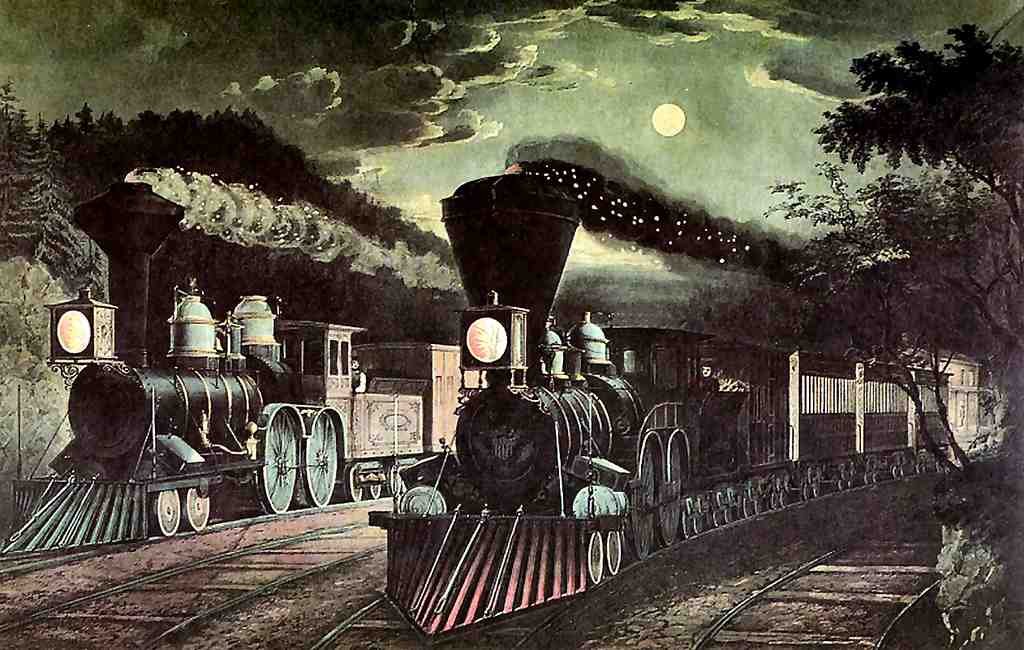 105 Night Trains Vintage A4 Photo Print
