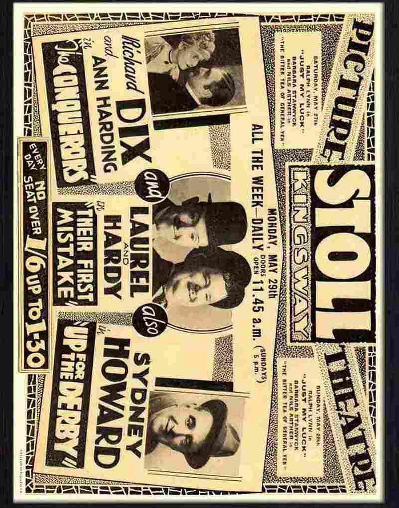 109 06 stoll theatre laurel and hardy Advert A4 Photo Print