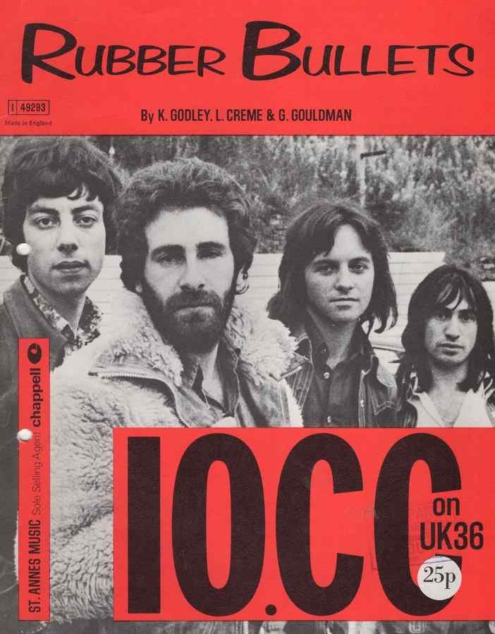 10cc rubber bullets 1970s sheet music 166760 A4 Photo Print