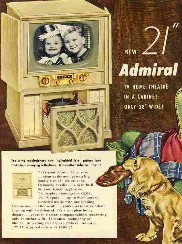11 23 admiral television record player 1950s 2 Advert A4 Photo Print