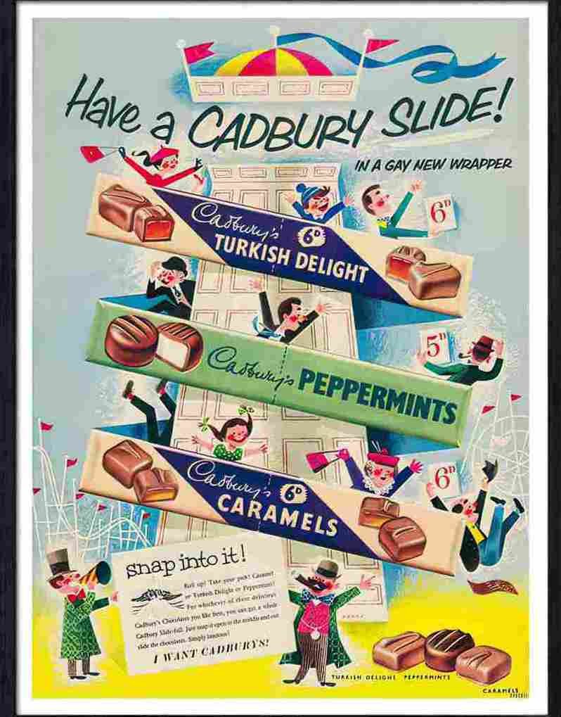 11 have a cadbury slide helter skelter chocolates 1950s Advert A4 Photo Print