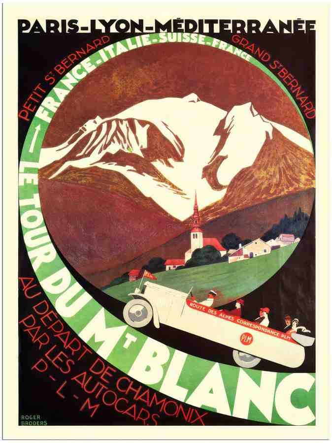 11 mont blanc travel poster roger broders 1927 2 Vintage Advert A4 Photo Print