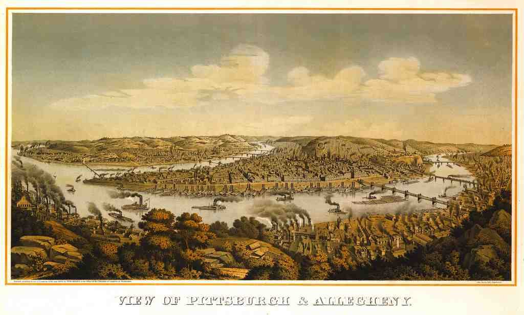 110 Pittsburgh Pennsylvania 1874 Vintage A4 Photo Print