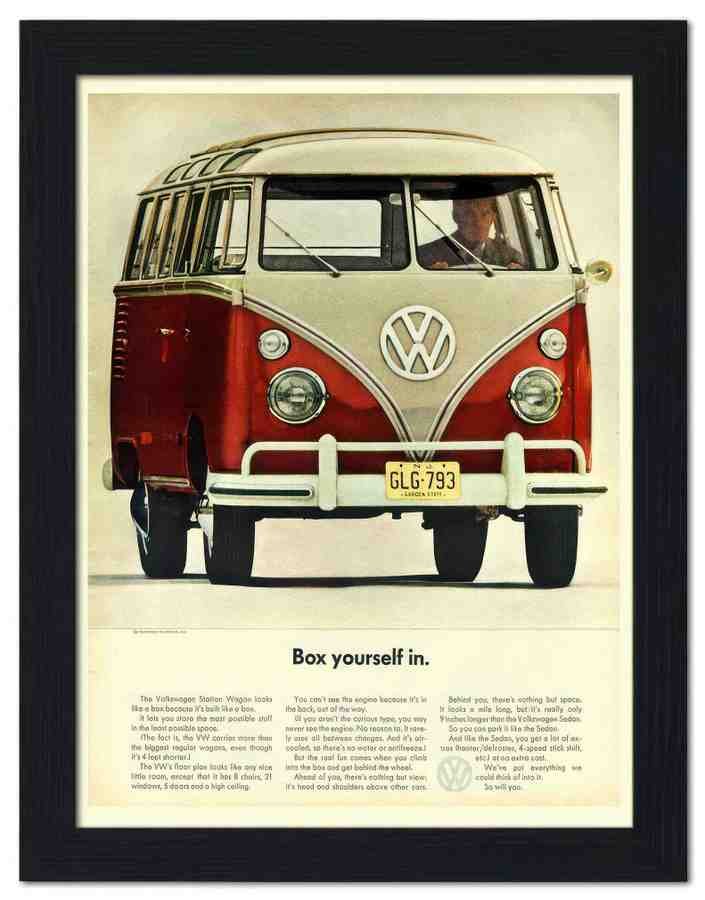 1106 vw camper van car advert 2 Vintage Advert A4 Photo Print