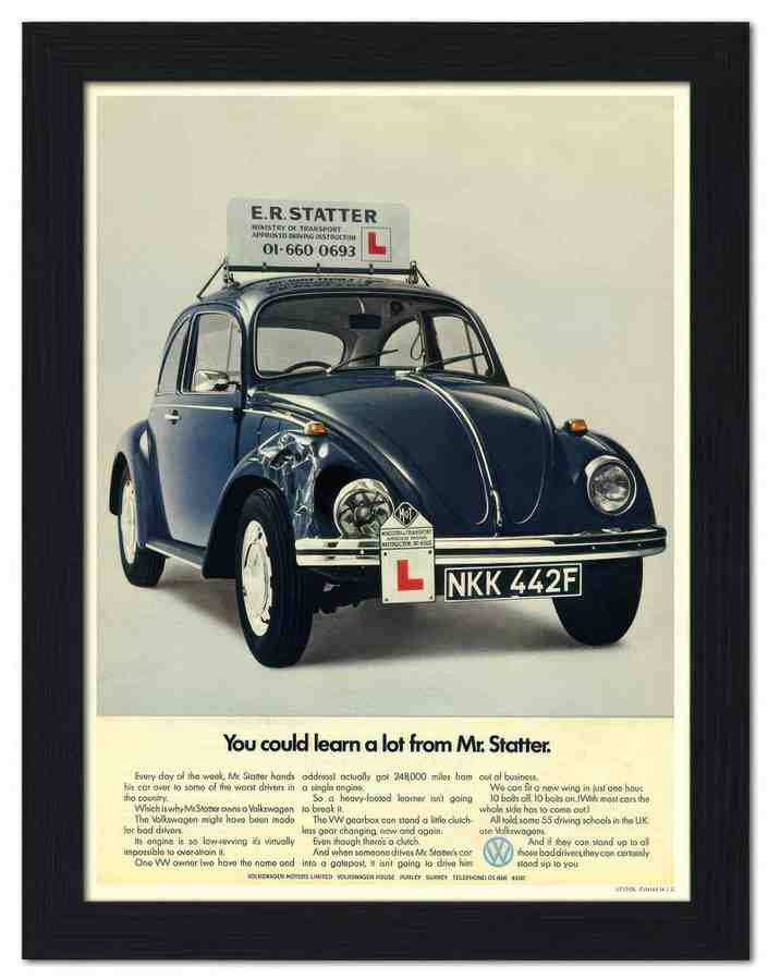 110K vw beetle 2 Vintage Advert A4 Photo Print