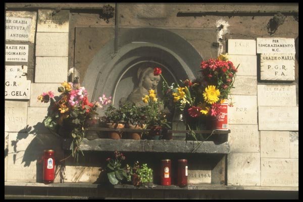111003 Offerings To The Virgin Mary, Rome A4 Photo Print