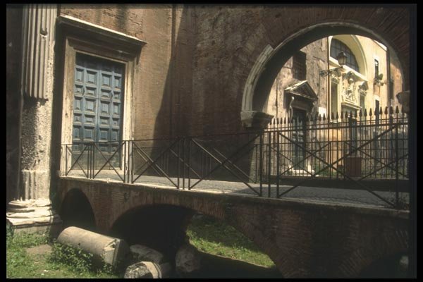 111012 Bridge And Doorway, Rome A4 Photo Print