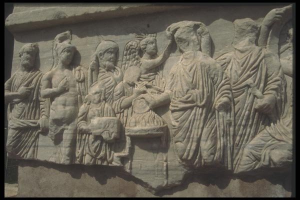 111022 Carved Stone Relief, Roman Forum A4 Photo Print