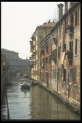 111050 Buildings Along Canal, Venice A4 Photo Print