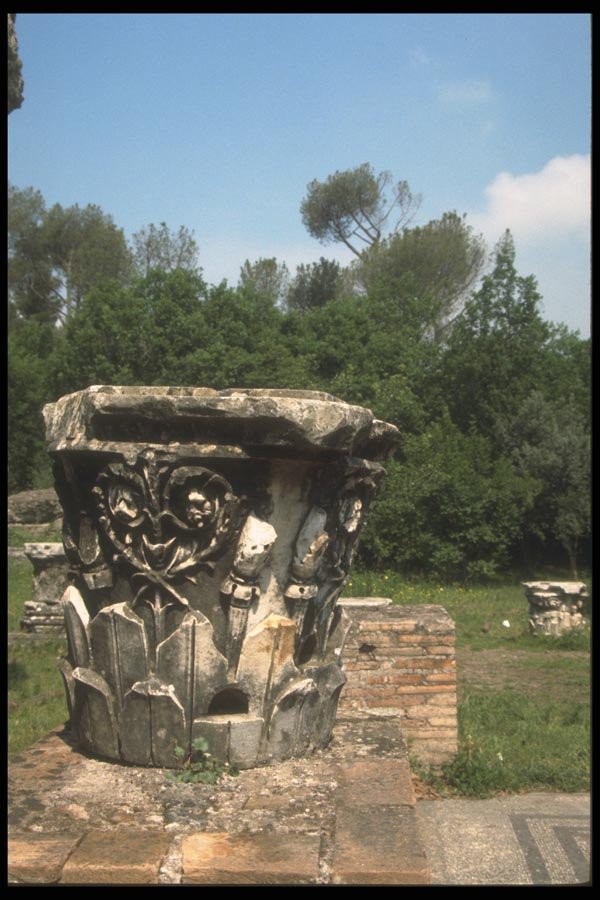 111057 Column Capital, Imperial Palace, Hadrian's Villa A4 Photo Print