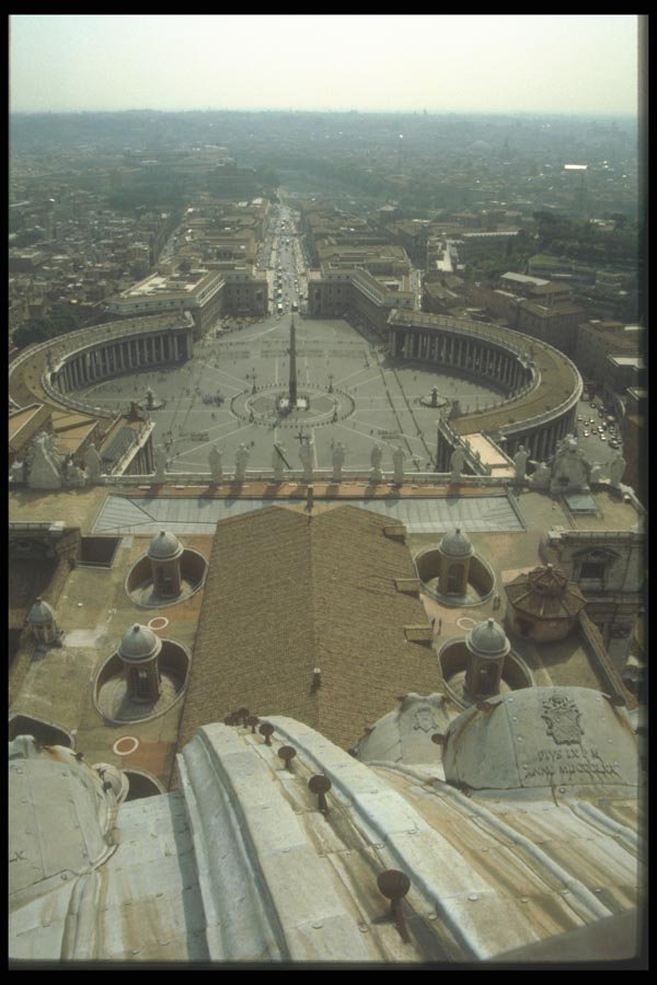 111064 View From The Dome, Piazza St. Pietro, Rome A4 Photo Print