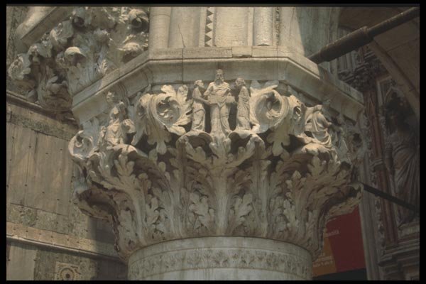 111091 Column Capital, Doges' Palace, Venice A4 Photo Print