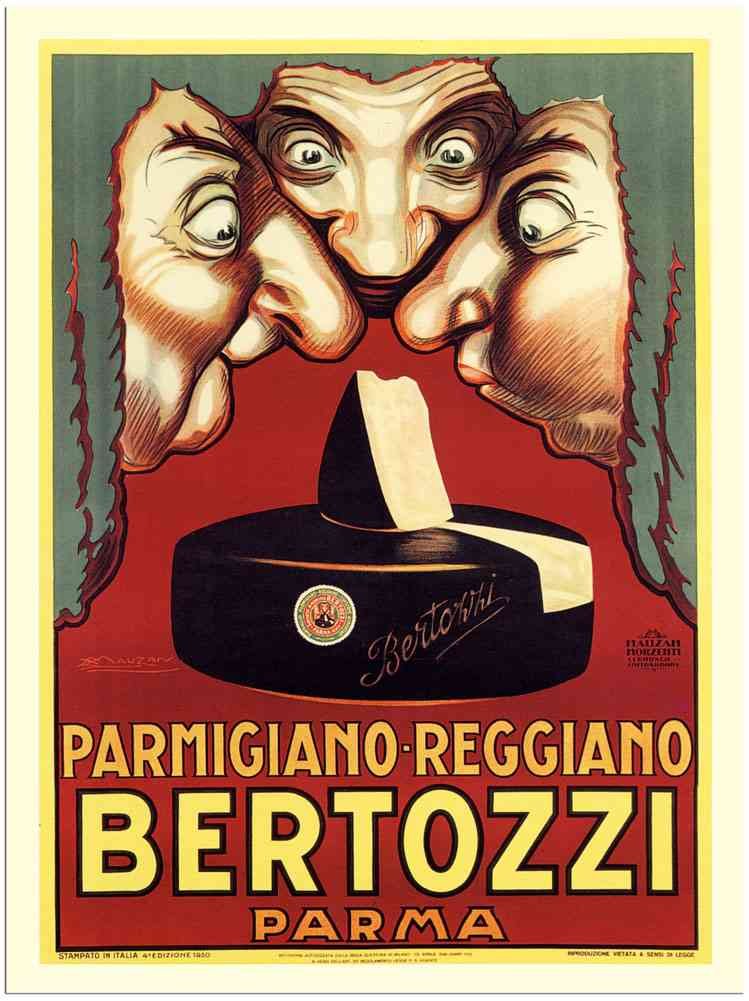 1116 Bertozzi Parmigiano Cheese Luciano Mauzan 1 1925 advert A4 Photo Print
