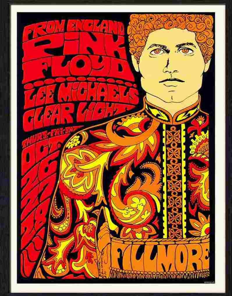 112 05pink floyd concert poster psychedelic fillmore Advert A4 Photo Print