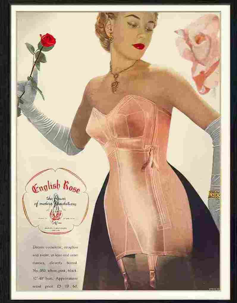 112 09 english rose corset 1950s Advert A4 Photo Print