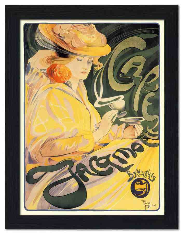 1121 cafe jacqmotte fernand toussaint 1896 2 Vintage Advert A4 Photo Print