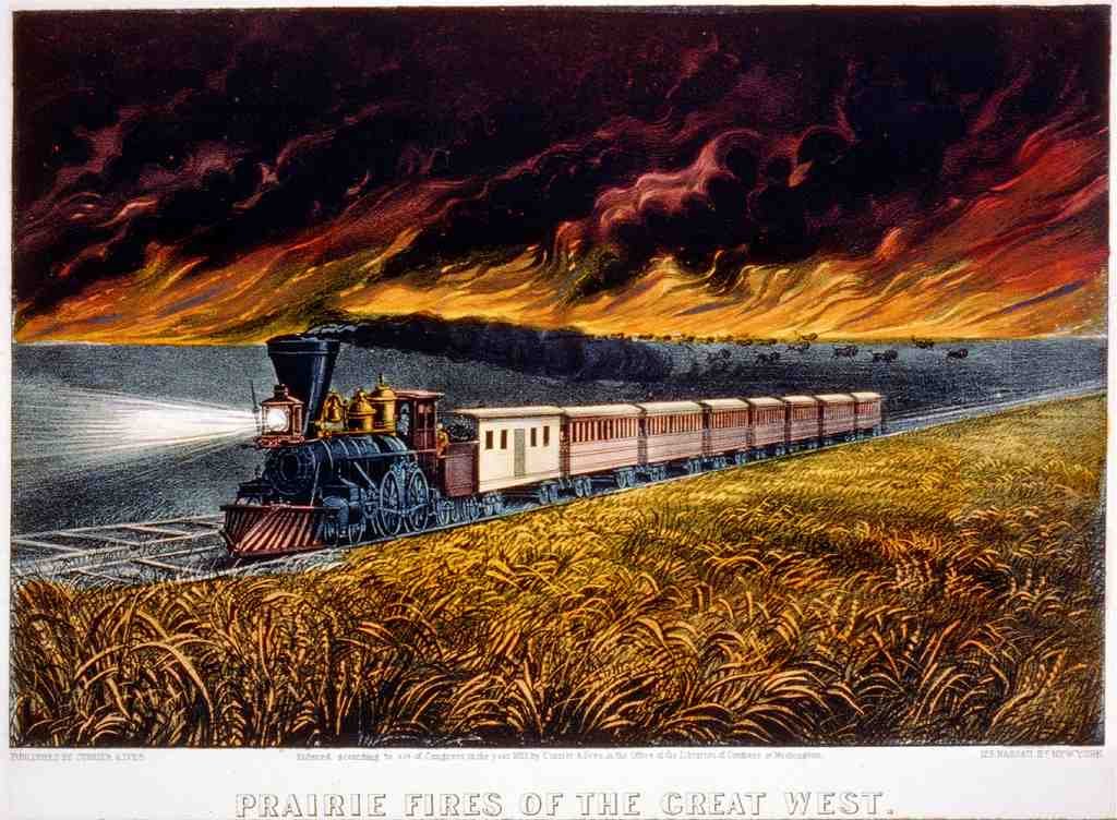 113 Prairie Fires Vintage A4 Photo Print