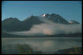 114010 Dawn Mist Over Wilderness Mountain Lake A4 Photo Print