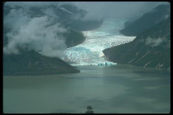 114044 Glacier Empties Into Wilderness Bay A4 Photo Print