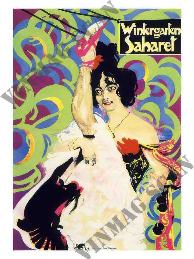 115 wintergarten saharet ernst neumann vaudeville poster 1903 2 Vintage Advert A4 Photo Print