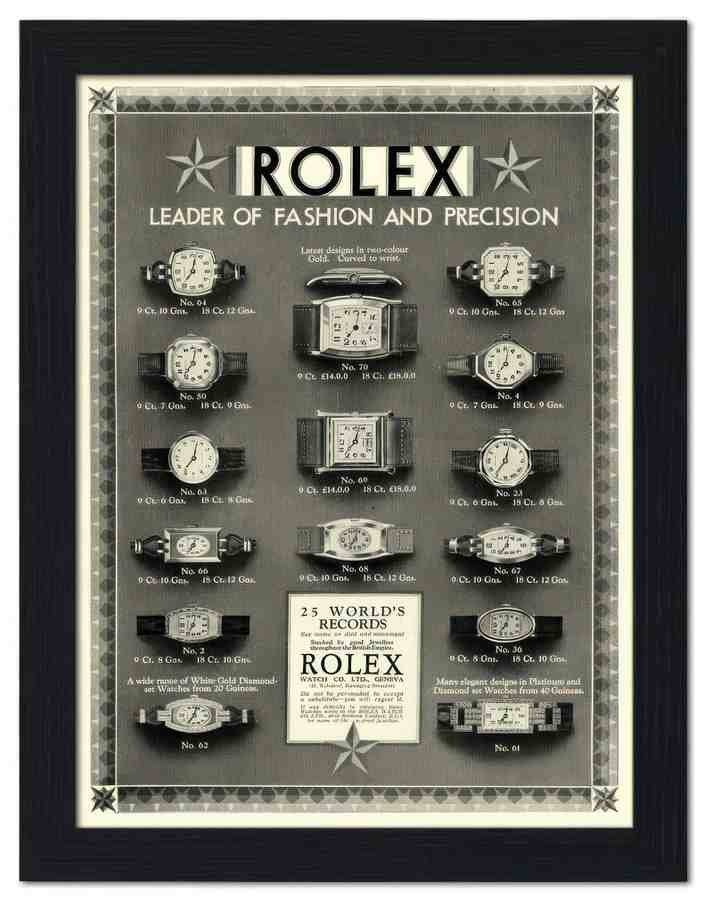 1155 rolex watches advert 1920s 2 Vintage Advert A4 Photo Print