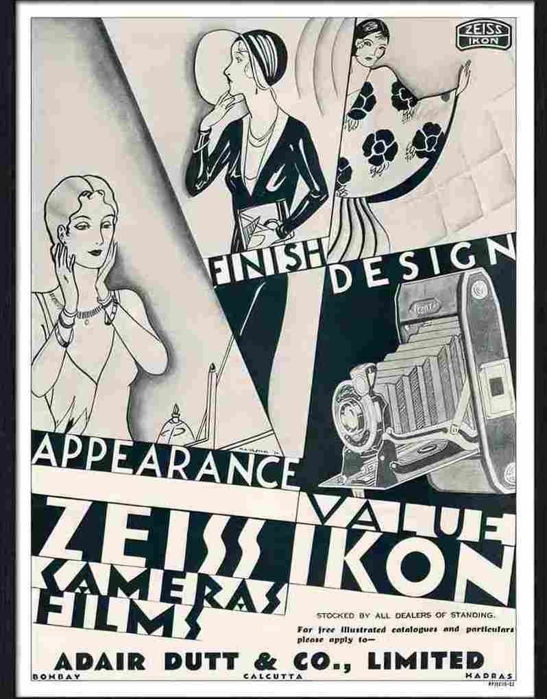 116 02 zeiss ikon art deco camera advert 1932 Advert A4 Photo Print