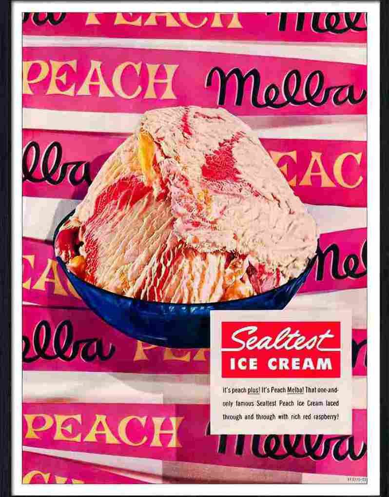 116 03 sealtest peach melba icecream 1950s Advert A4 Photo Print