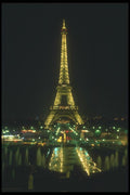 116002 Eiffel Tower, Trocadero At Night A4 Photo Print