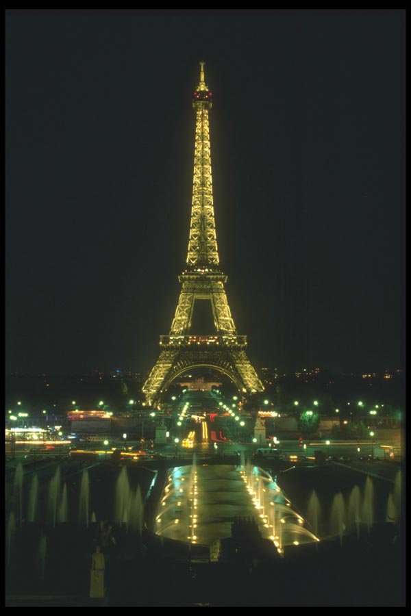 116002 Eiffel Tower, Trocadero At Night A4 Photo Print