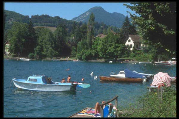 116040 Pleasure On Lake Annecy's Waterfront A4 Photo Print