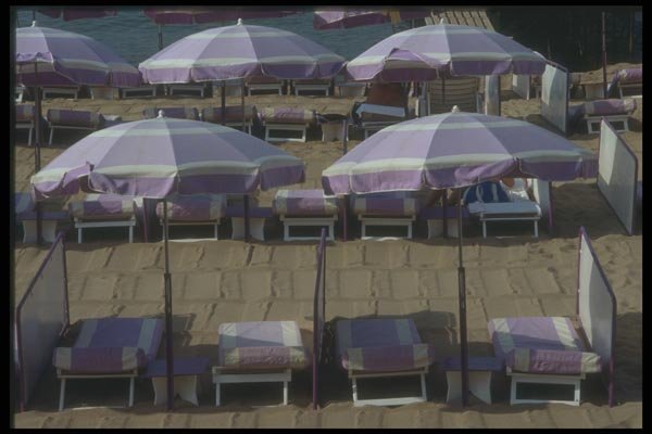 116088 Parasol On The Beach, Cannes A4 Photo Print