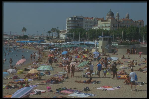 116091 Cannes Beach A4 Photo Print