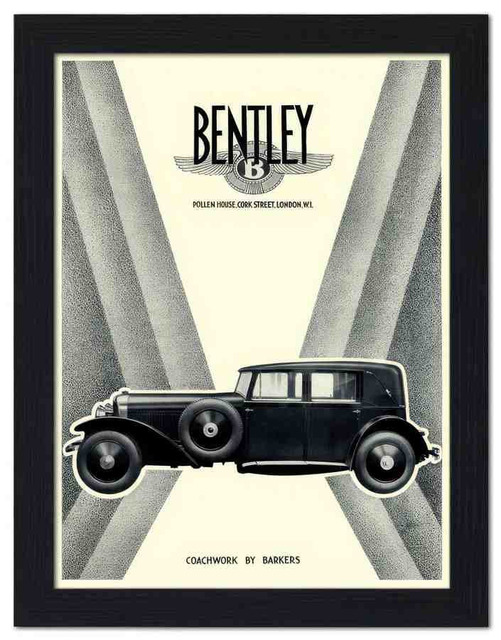 1161 bentley car advert 1920s 2 Vintage Advert A4 Photo Print
