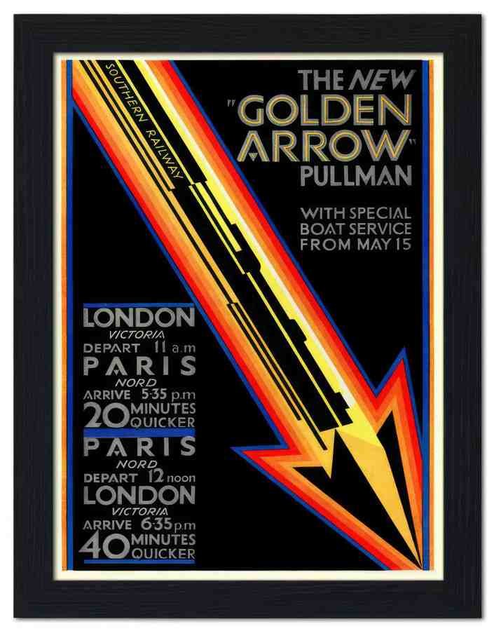 1169 golden arrow railway poster 1920s 2 Vintage Advert A4 Photo Print