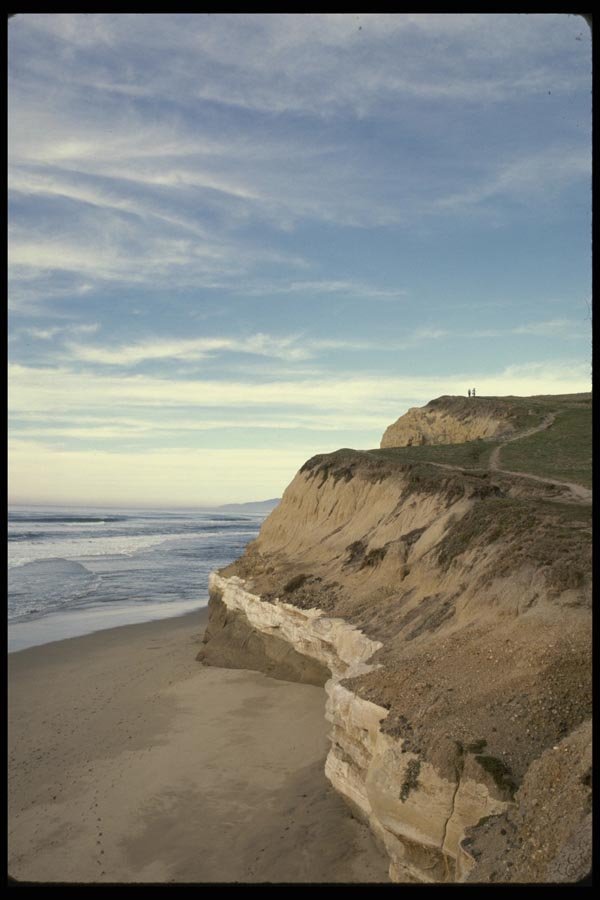 117009 Walkers On Cliff, San Mateo County, CA A4 Photo Print