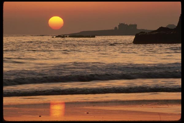 117065 Sunset, Looking To Ario Nuevo Island, CA A4 Photo Print