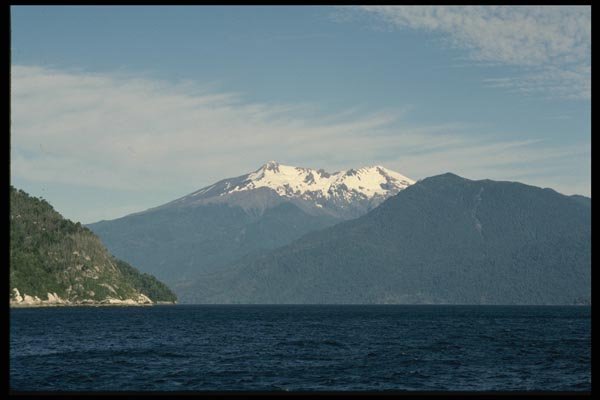 117090 Forested Islands & Mountains, Fiordo Campu, Chile A4 Photo Print