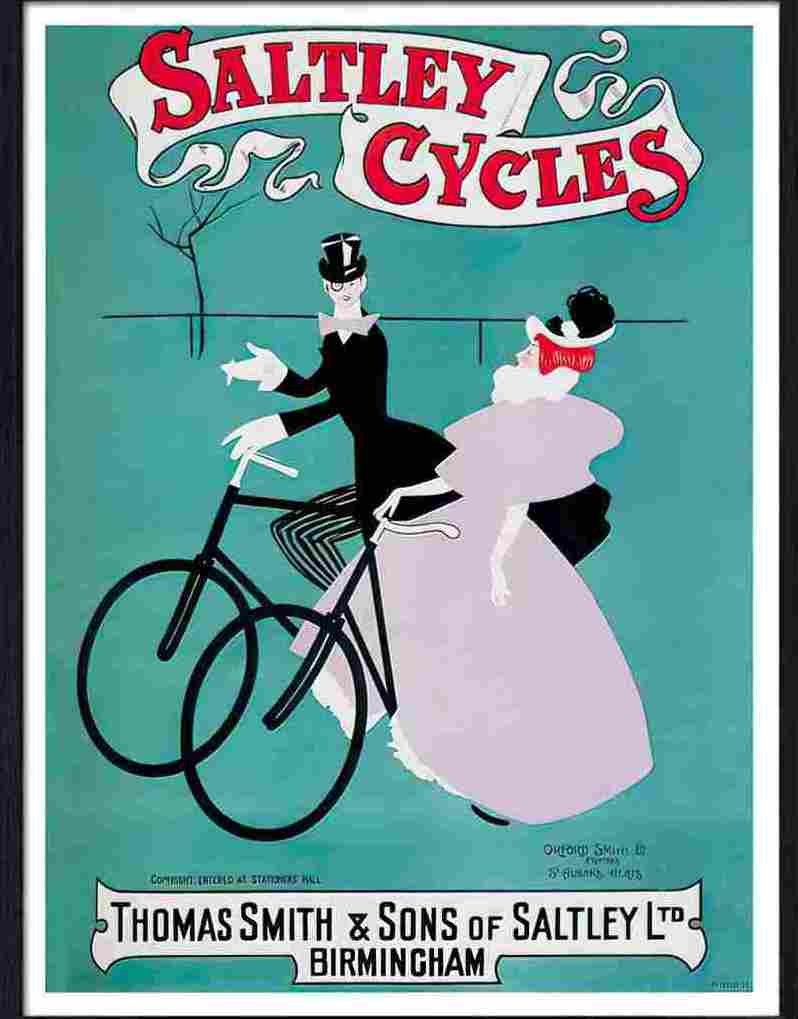 118 08 saltley cycles birmingham bicycle poster 1900s Advert A4 Photo Print