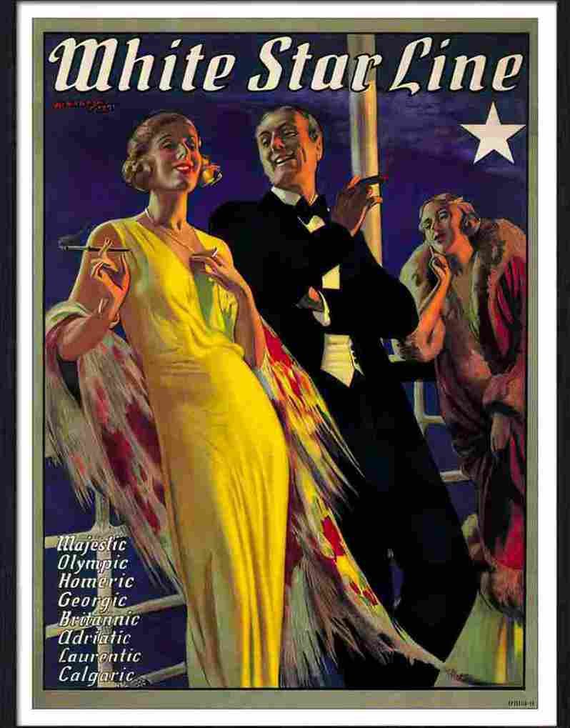 118 14 white star line ocean liners Advert A4 Photo Print