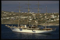 118009 A Four Masted Sailing Ship Off Shore Mykonos A4 Photo Print