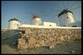 118031 Stone Wall And White Washed Windmills A4 Photo Print
