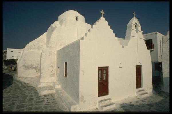 118034 Exquisite Chapel Faces The Aegean A4 Photo Print