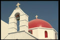 118035 Red Domed Chapel And White Bell Tower A4 Photo Print