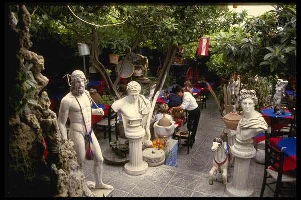 118074 Statuary Abounds At The Acropolis Restaurant A4 Photo Print