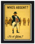 1182E whos absent is it you war poster 2 Vintage Advert A4 Photo Print