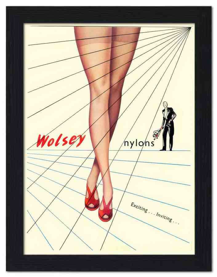 1189 wolsey nylons stockings advert 1950s 2 Vintage Advert A4 Photo Print