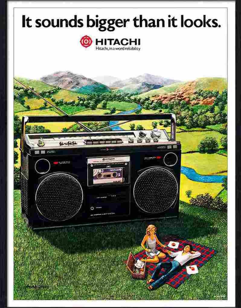 119 04 hitachi radio cassette 1970s Advert A4 Photo Print
