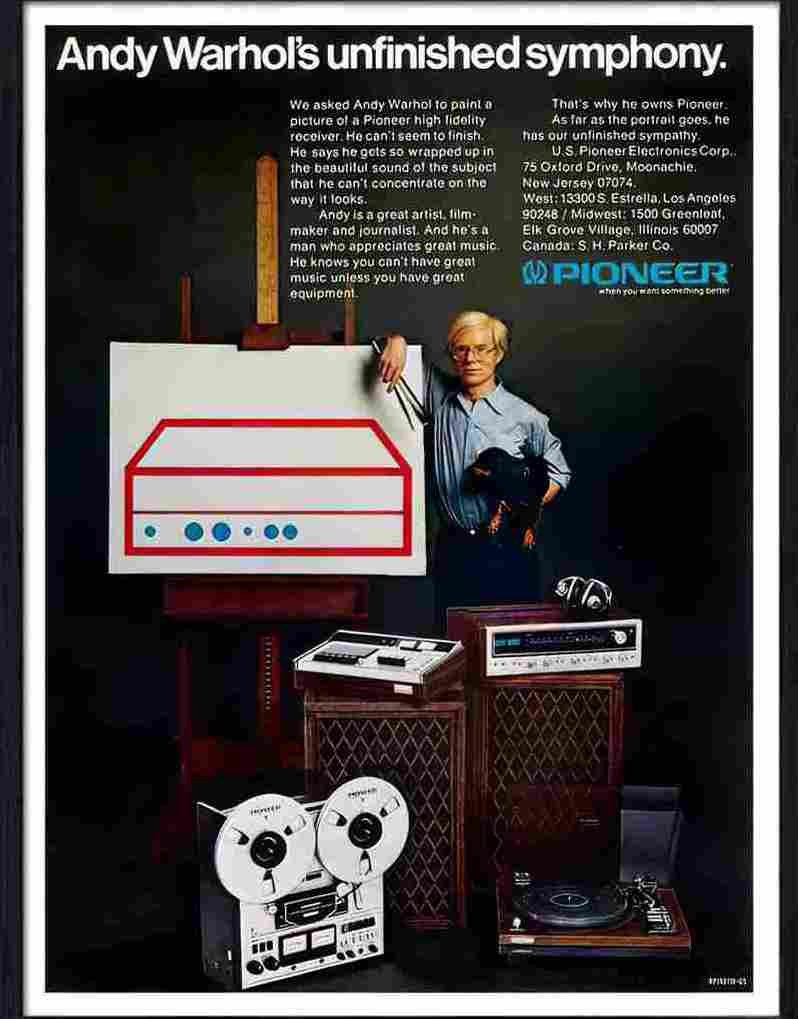 119 05 pioneer hi fi andy warhol 1970s Advert A4 Photo Print