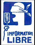 119 11 information libre paris 1968 blue Advert A4 Photo Print